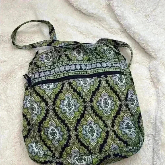 Vera Bradley Womens Cambridge Pattern Quilted Purse Green/‎ Navy - Picture 2 of 5